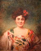 Leon Joseph Florentin Bonnat Portrait de madame Dotezac oil painting on canvas
